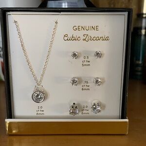 Cubic Zirconia Silver Jewelry Set
